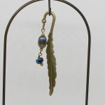 Brass Feather Beaded Bookmark